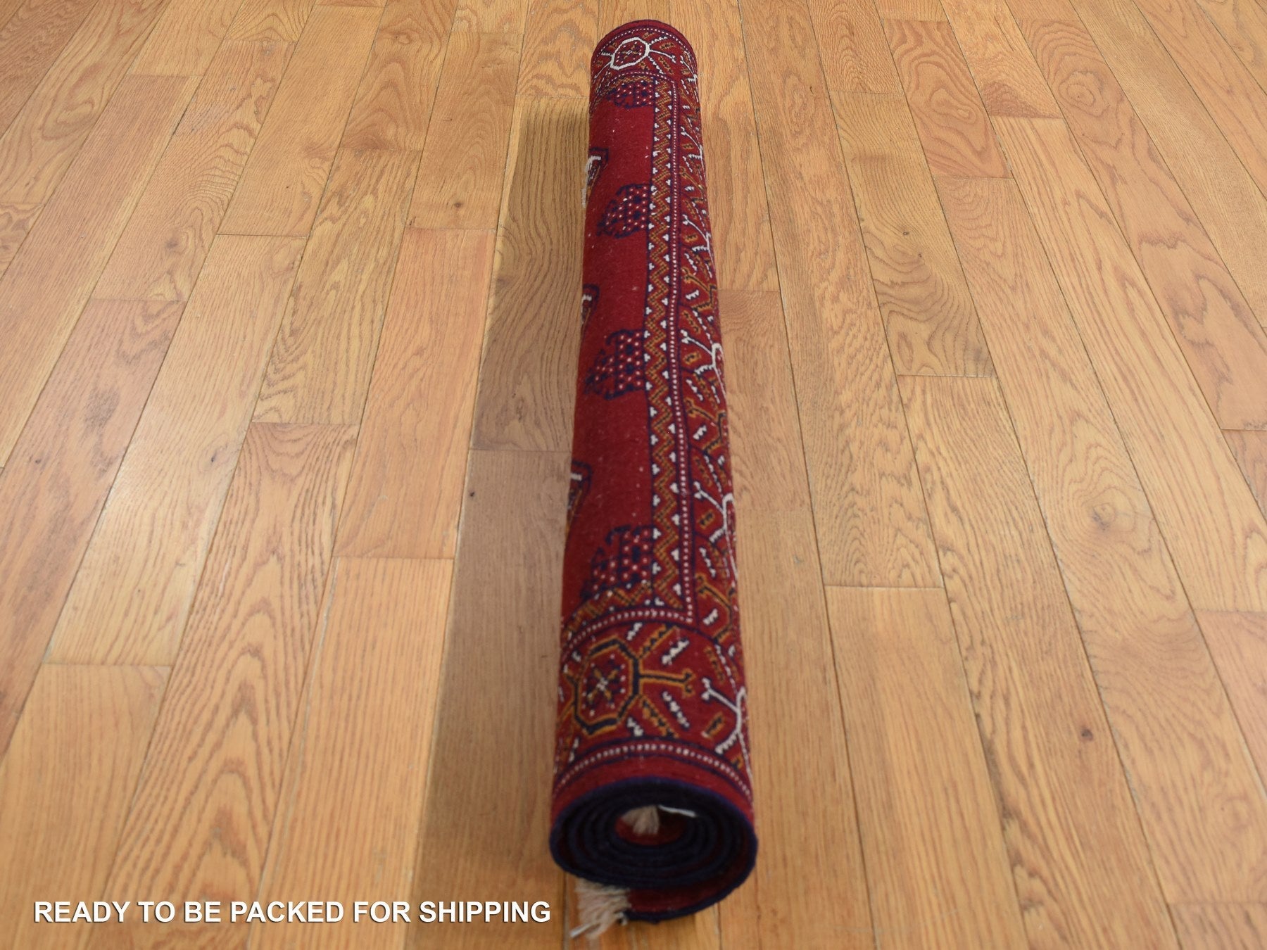 Turkoman Persian hand-knotted wool rug in Red, 3'3" x 4'2" — SKU O087684 (view 8)