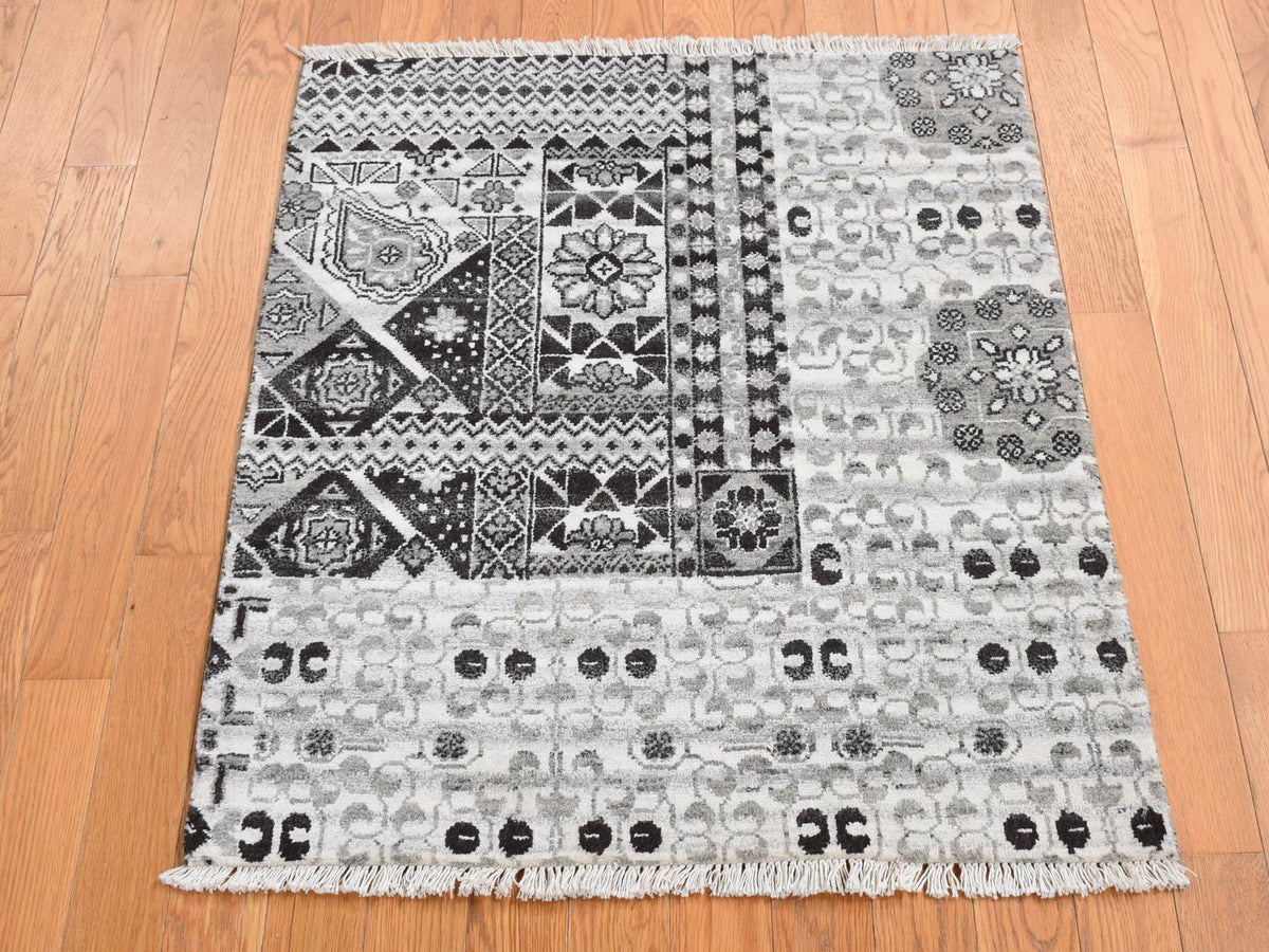 Mamluk Mamluk hand-knotted wool rug in Gray, 2'8" x 3' — SKU O087686 (view 2)