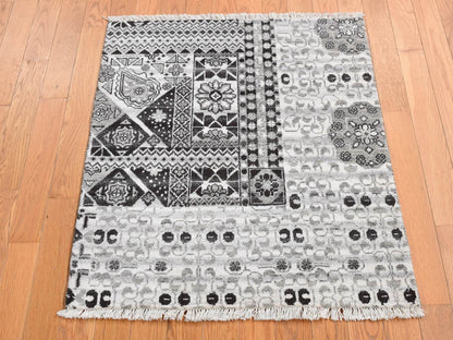 Mamluk Mamluk hand-knotted wool rug in Gray, 2'8" x 3' — SKU O087686 (view 2)
