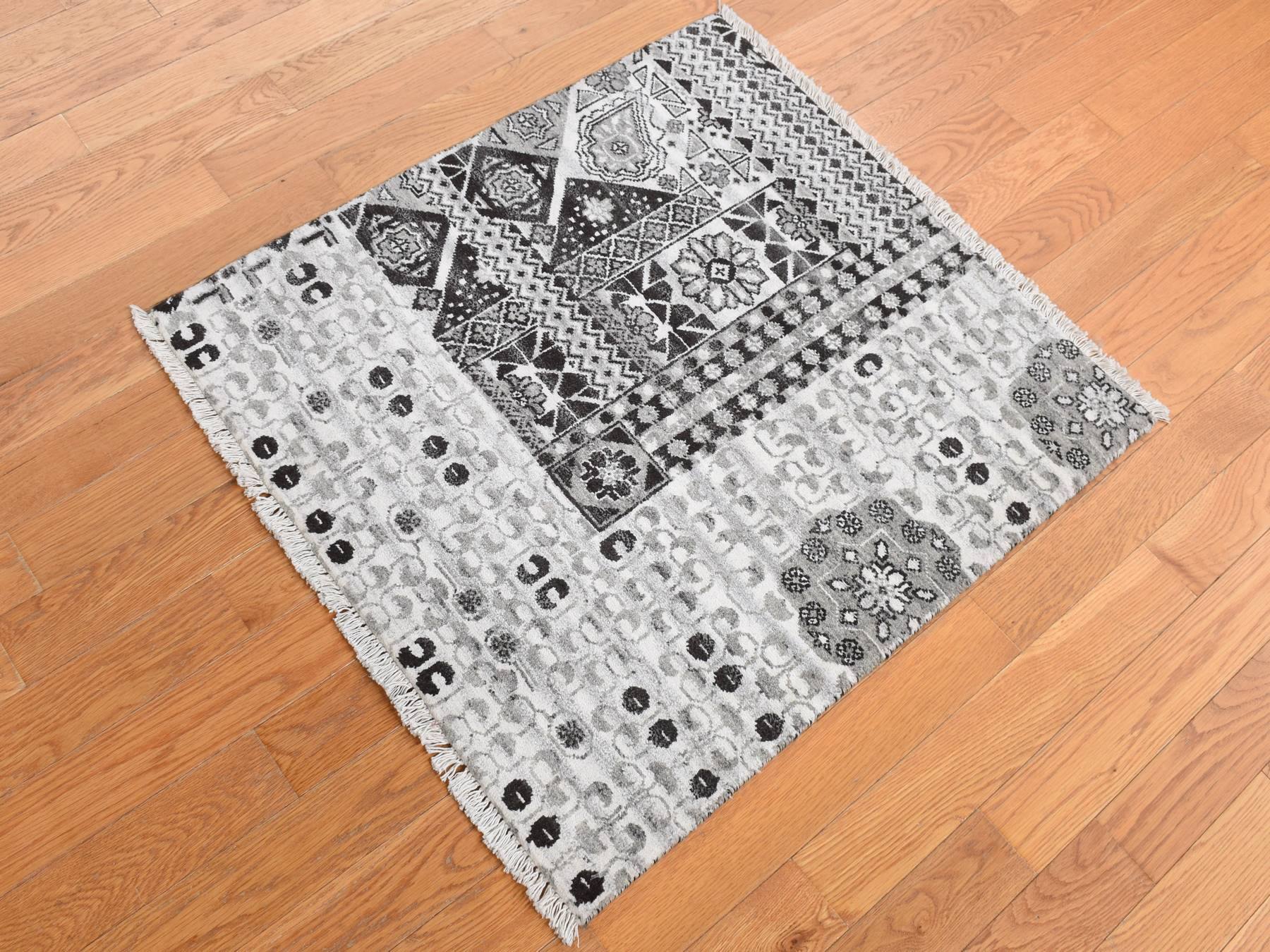 Mamluk Mamluk hand-knotted wool rug in Gray, 2'8" x 3' — SKU O087686 (view 3)