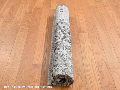 Mamluk Mamluk hand-knotted wool rug in Gray, 2'8" x 3' — SKU O087686 (view 8)