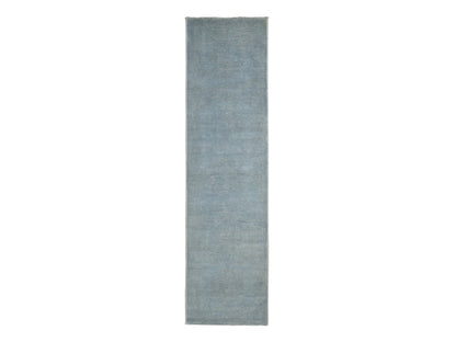 Grey 2'7" x 9'10" Oushak And Peshawar Hand knotted Wool Rug - Sku: O087691