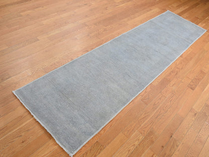 Grey 2'7" x 9'10" Oushak And Peshawar Hand knotted Wool Rug - Sku: O087691