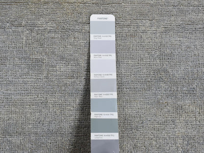 Grey 2'7" x 9'10" Oushak And Peshawar Hand knotted Wool Rug - Sku: O087691