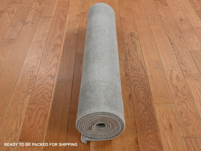 Peshawar Oushak hand-knotted wool runner in Gray, 2'7" x 9'10" — SKU O087691 (view 8)