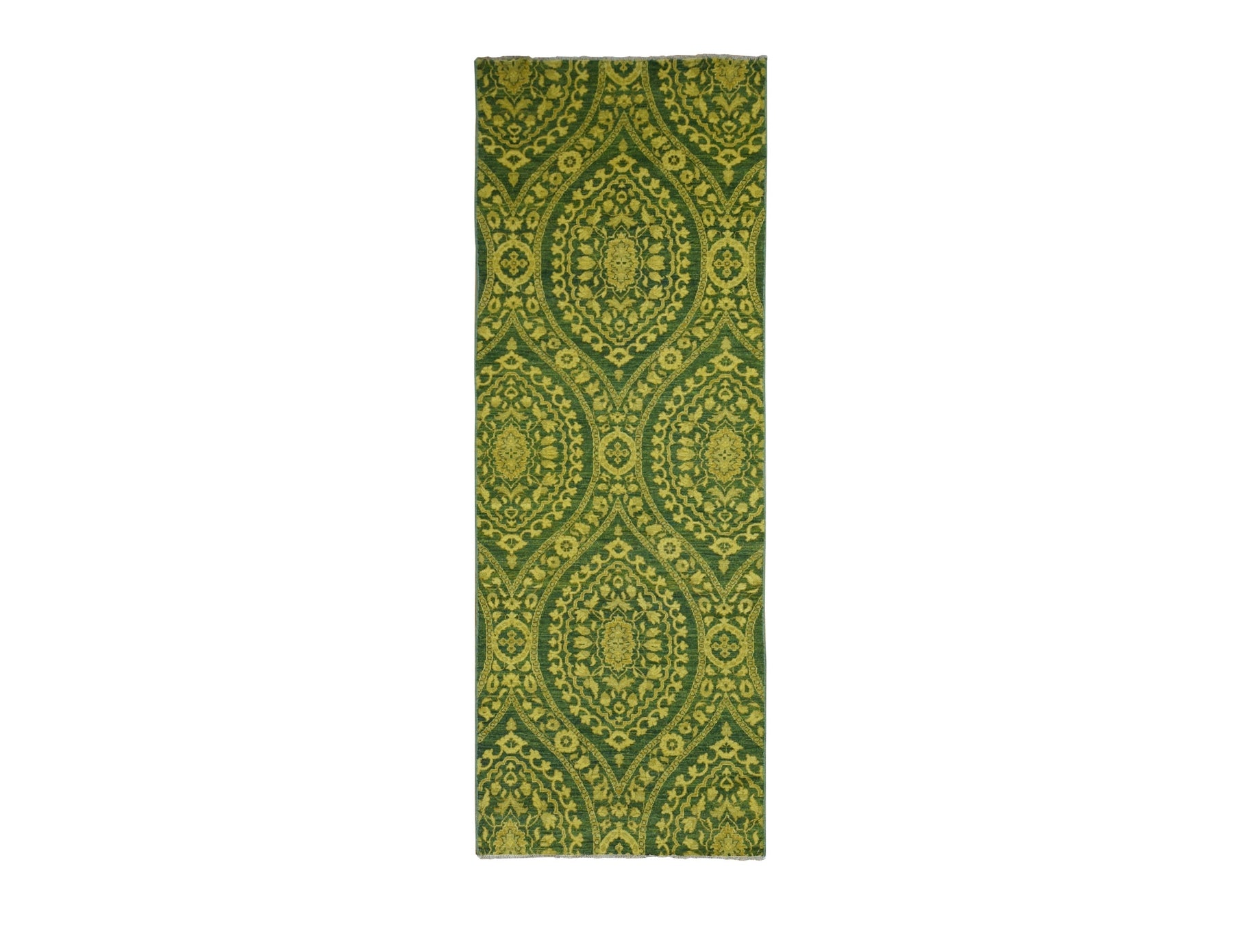 Peshawar Vintage hand-knotted wool runner in Overdyed, 4'1" x 11'8" — SKU O087693