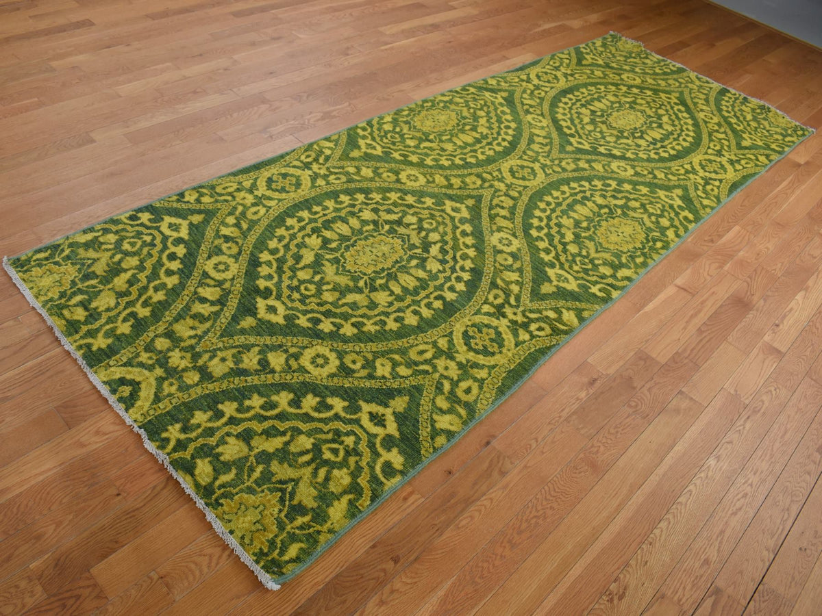 Peshawar Vintage hand-knotted wool runner in Overdyed, 4'1" x 11'8" — SKU O087693 (view 3)