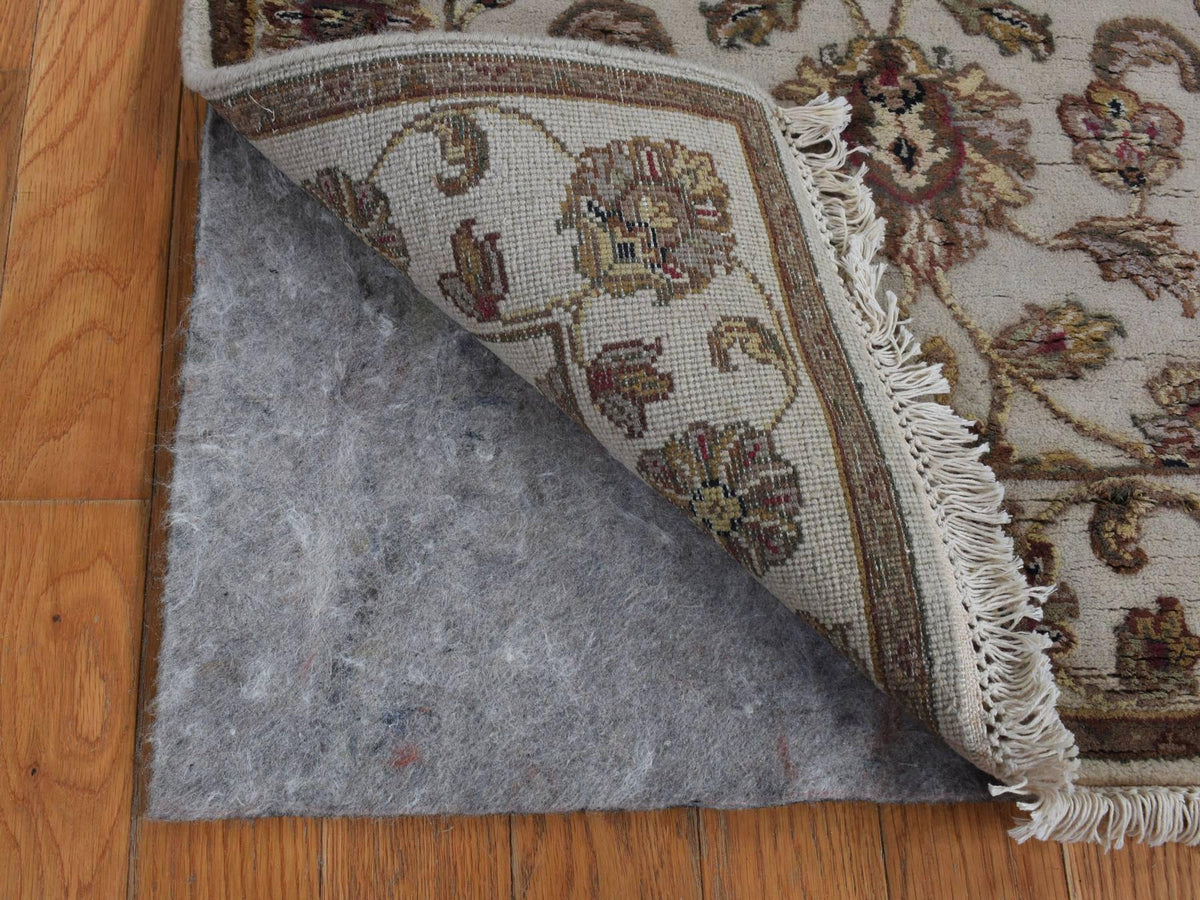 Rajasthan Rajasthan hand-knotted wool/silk runner in Ivory, 2'7" x 16' — SKU O087694 (view 4)