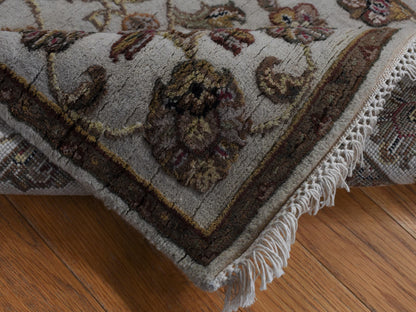 Rajasthan Rajasthan hand-knotted wool/silk runner in Ivory, 2'7" x 16' — SKU O087694 (view 5)