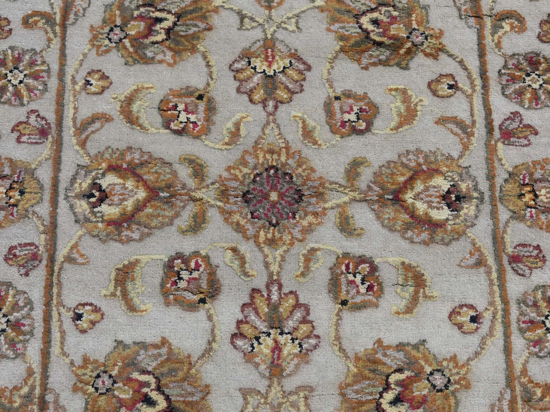 Rajasthan Rajasthan hand-knotted wool/silk runner in Ivory, 2'7" x 16' — SKU O087694 (view 7)
