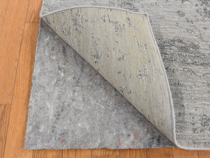 Grey 8'0" x 10'0" Transitional Hand knotted Wool/Silk Rug - Sku: O087699
