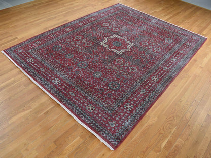 Red 9'0" x 12'0" Vintage Hand knotted Wool Rug - Sku: O087700