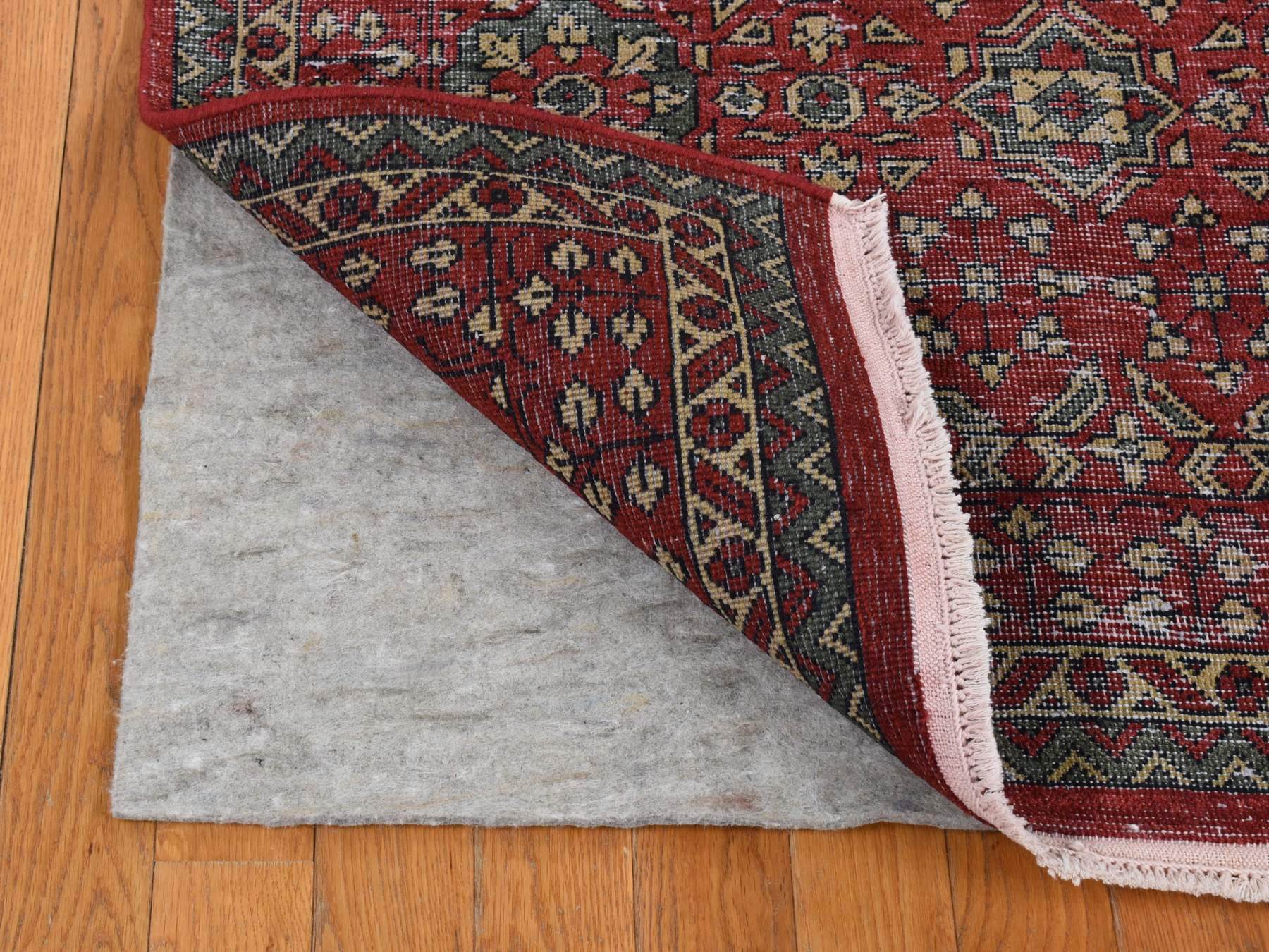 Mamluk Vintage hand-knotted worn wool rug in Red, 9' x 12' — SKU O087700 (view 4)