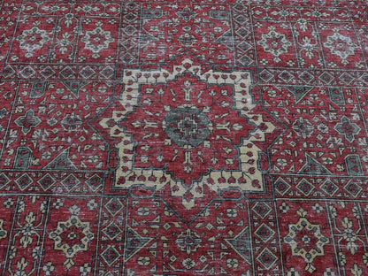 Mamluk Vintage hand-knotted worn wool rug in Red, 9' x 12' — SKU O087700 (view 8)