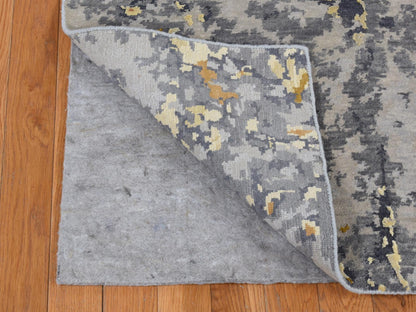 Blue 8'0" x 10'2" Modern and Contemporary Hand knotted Wool/Silk Rug - Sku: O087702