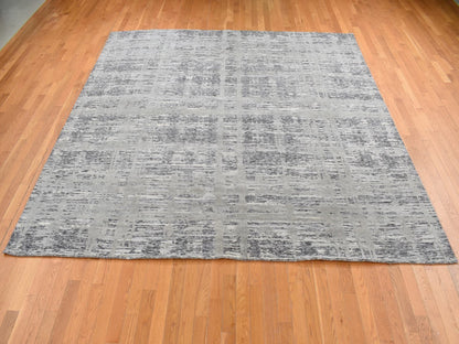 Modern / Contemporary hand-knotted wool rug in Gray, 10'1" x 10'1" — SKU O087705 (view 2)
