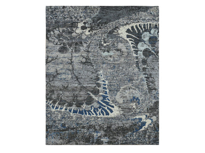 Modern / Contemporary hand-knotted wool rug in Gray, 8'1" x 10'1" — SKU O087706