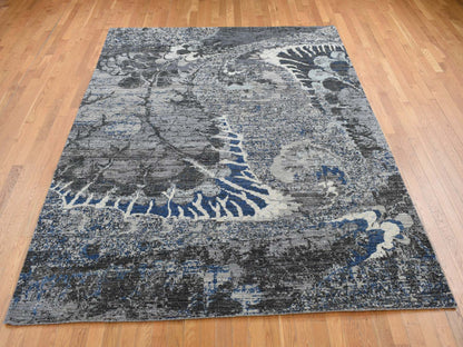 Modern / Contemporary hand-knotted wool rug in Gray, 8'1" x 10'1" — SKU O087706 (view 2)