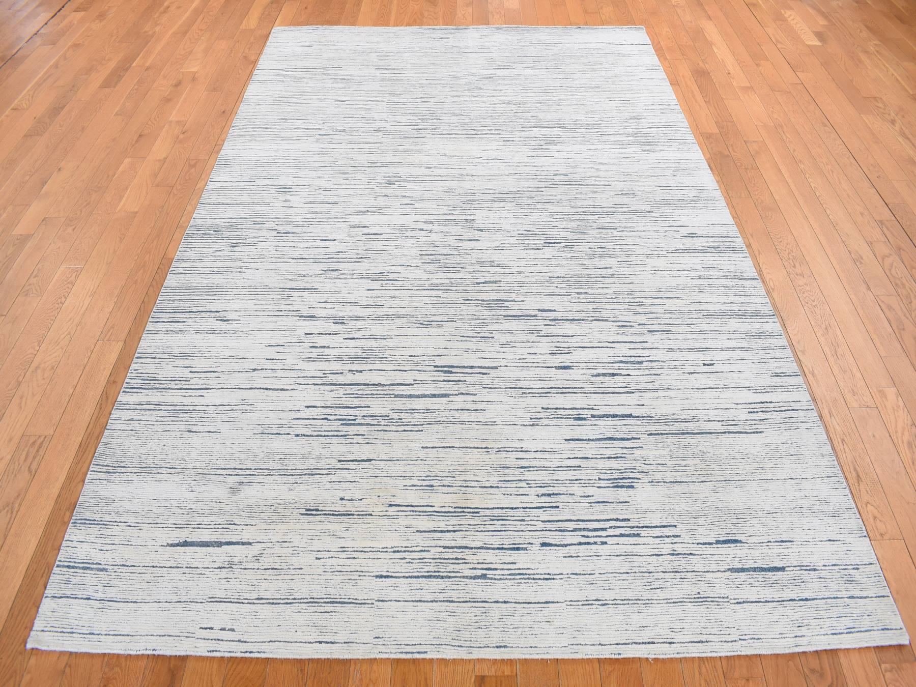 Ivory 10'0" x 14'0" Modern and Contemporary Hand knotted Wool Rug - Sku: O087708