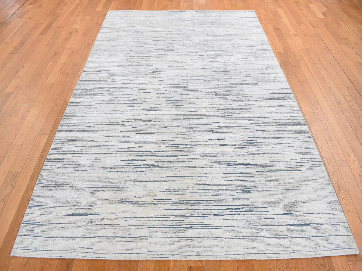 Modern / Contemporary hand-knotted wool rug in Ivory, 10' x 14' — SKU O087708 (view 2)