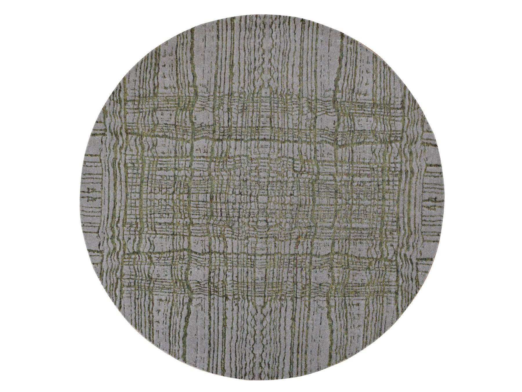 Modern / Contemporary hand-knotted wool rug in Gray, 5'10" x 5'10" — SKU O087712