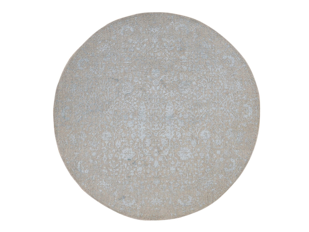 Transitional hand-knotted wool rug in Gray, 6' x 6' — SKU O087713