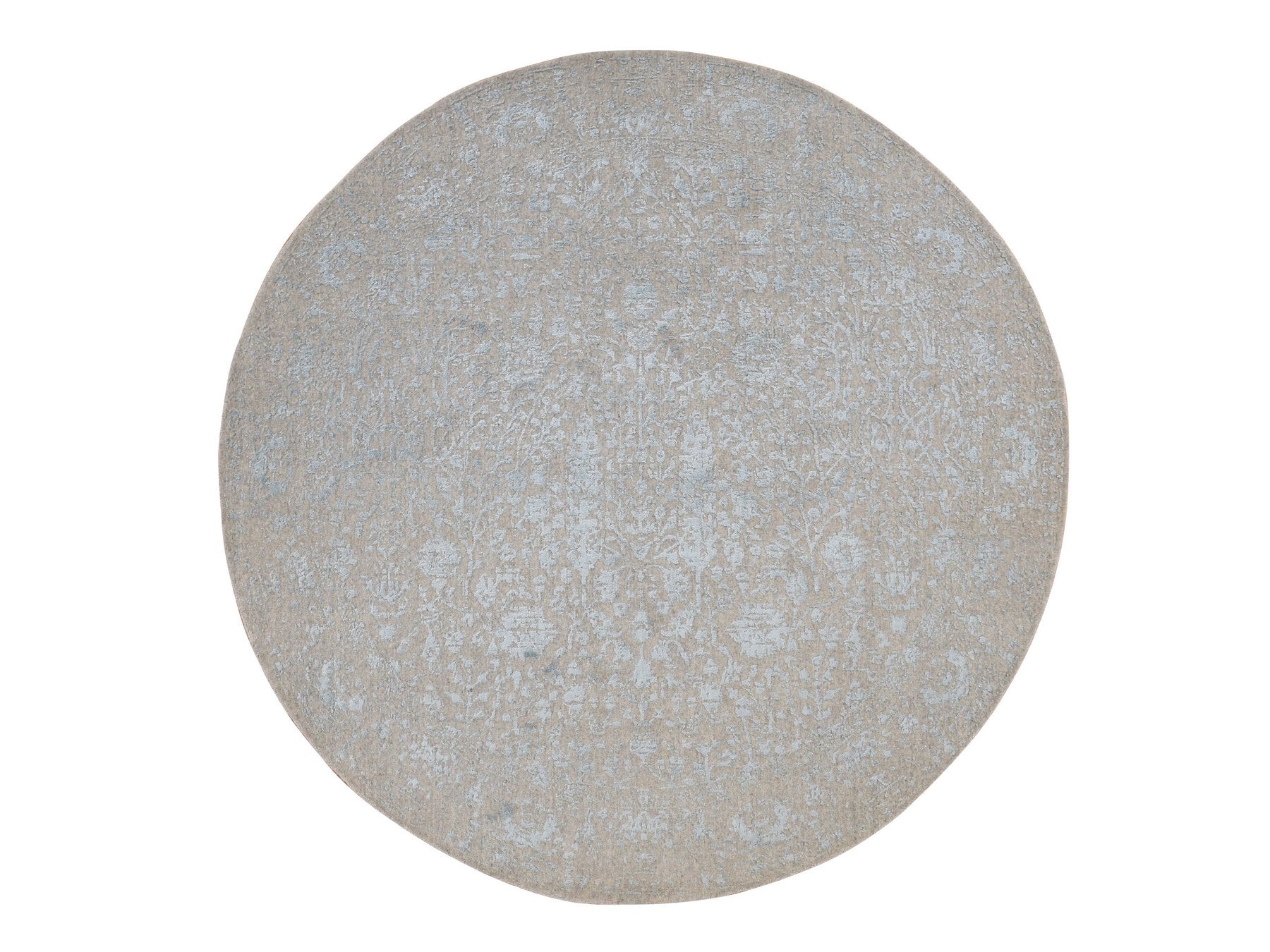 Transitional hand-knotted wool rug in Gray, 6' x 6' — SKU O087713