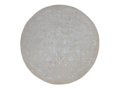 Transitional hand-knotted wool rug in Gray, 6' x 6' — SKU O087713