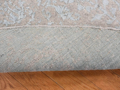 Grey 6'0" x 6'0" Transitional Handloom Wool Rug - Sku: O087713