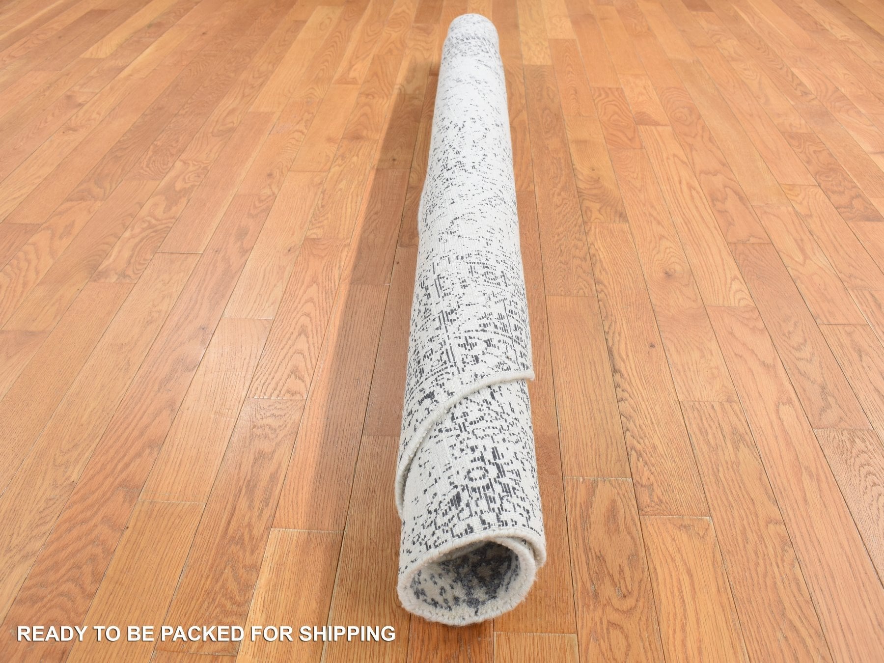 Mamluk Transitional hand-knotted wool rug in Ivory, 6' x 6' — SKU O087714 (view 6)