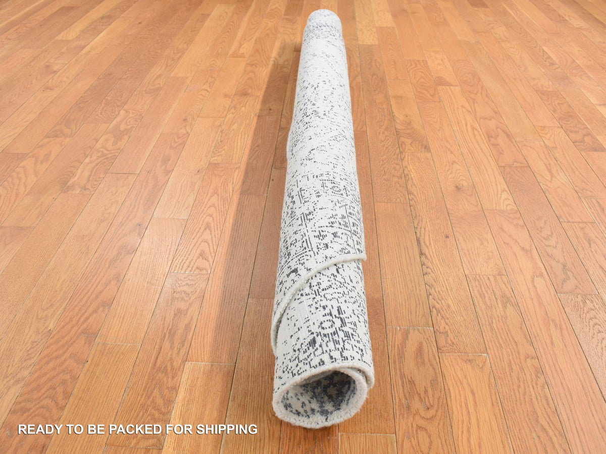 Mamluk Transitional hand-knotted wool rug in Ivory, 6' x 6' — SKU O087715 (view 6)