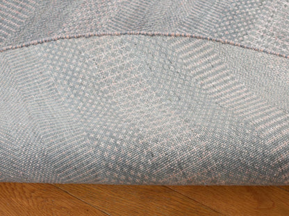 Grey 6'0" x 6'0" Modern / Contemporary Hand knotted Wool/Silk Rug - Sku: O087717