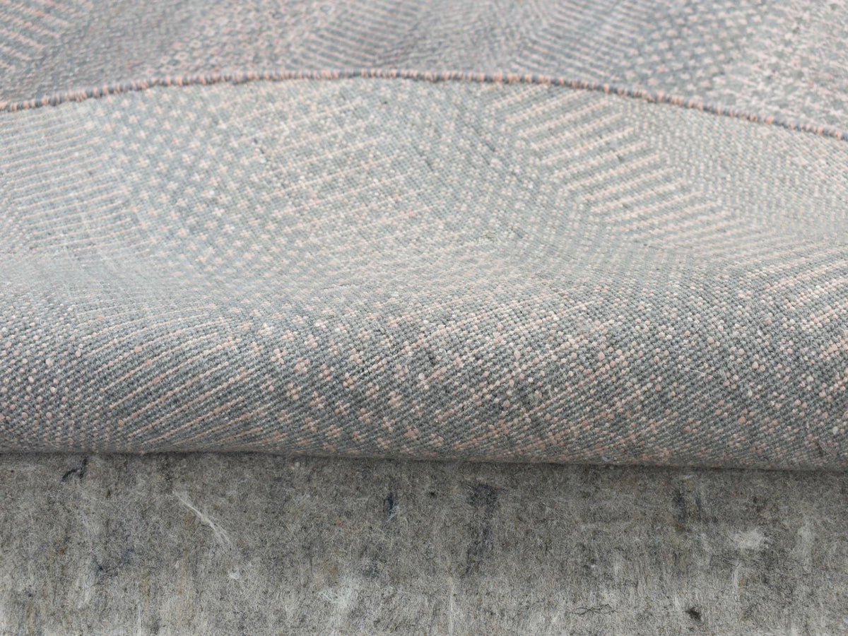 Modern / Contemporary hand-knotted wool/silk rug in Gray, 6' x 6' — SKU O087717 (view 3)
