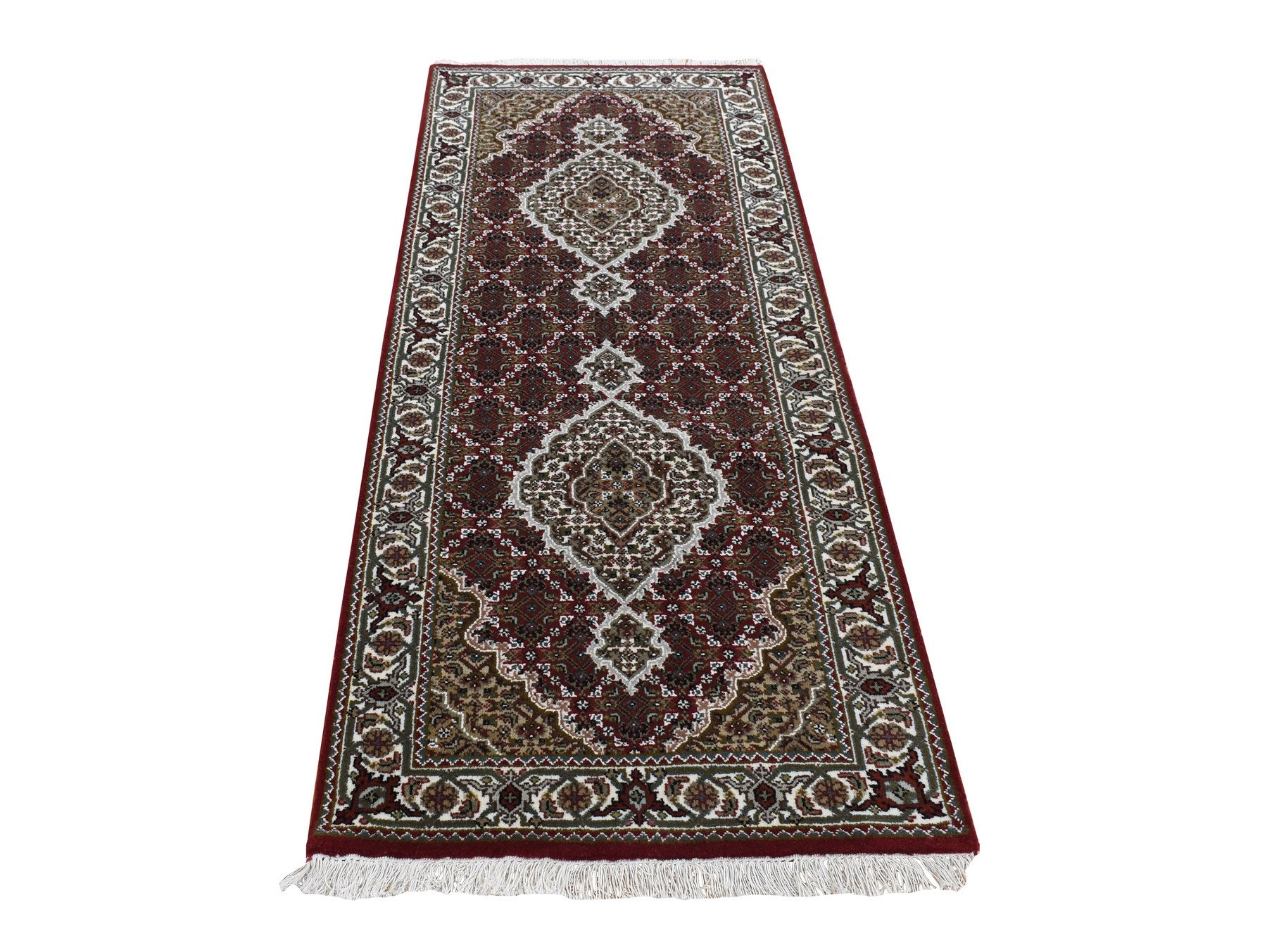 Red 2'8" x 6'10" Traditional Hand knotted Wool Rug - Sku: O087722