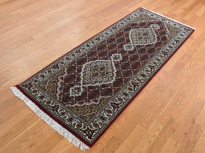 Tabriz Fine Oriental hand-knotted wool runner in Red & Ivory, 2'8" x 6'10" — SKU O087722 (view 2)