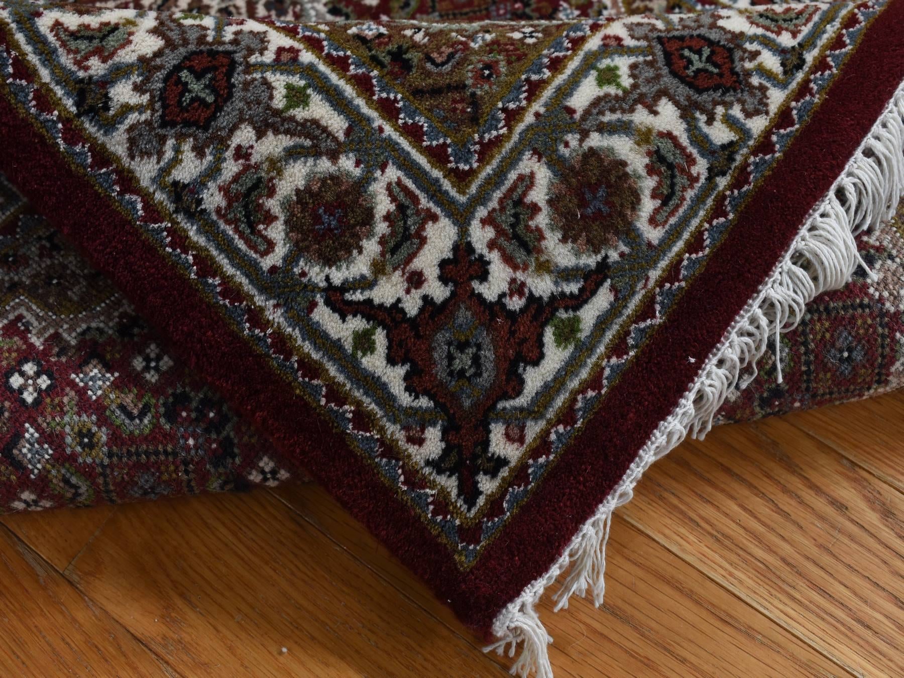 Tabriz Fine Oriental hand-knotted wool runner in Red & Ivory, 2'8" x 6'10" — SKU O087722 (view 4)