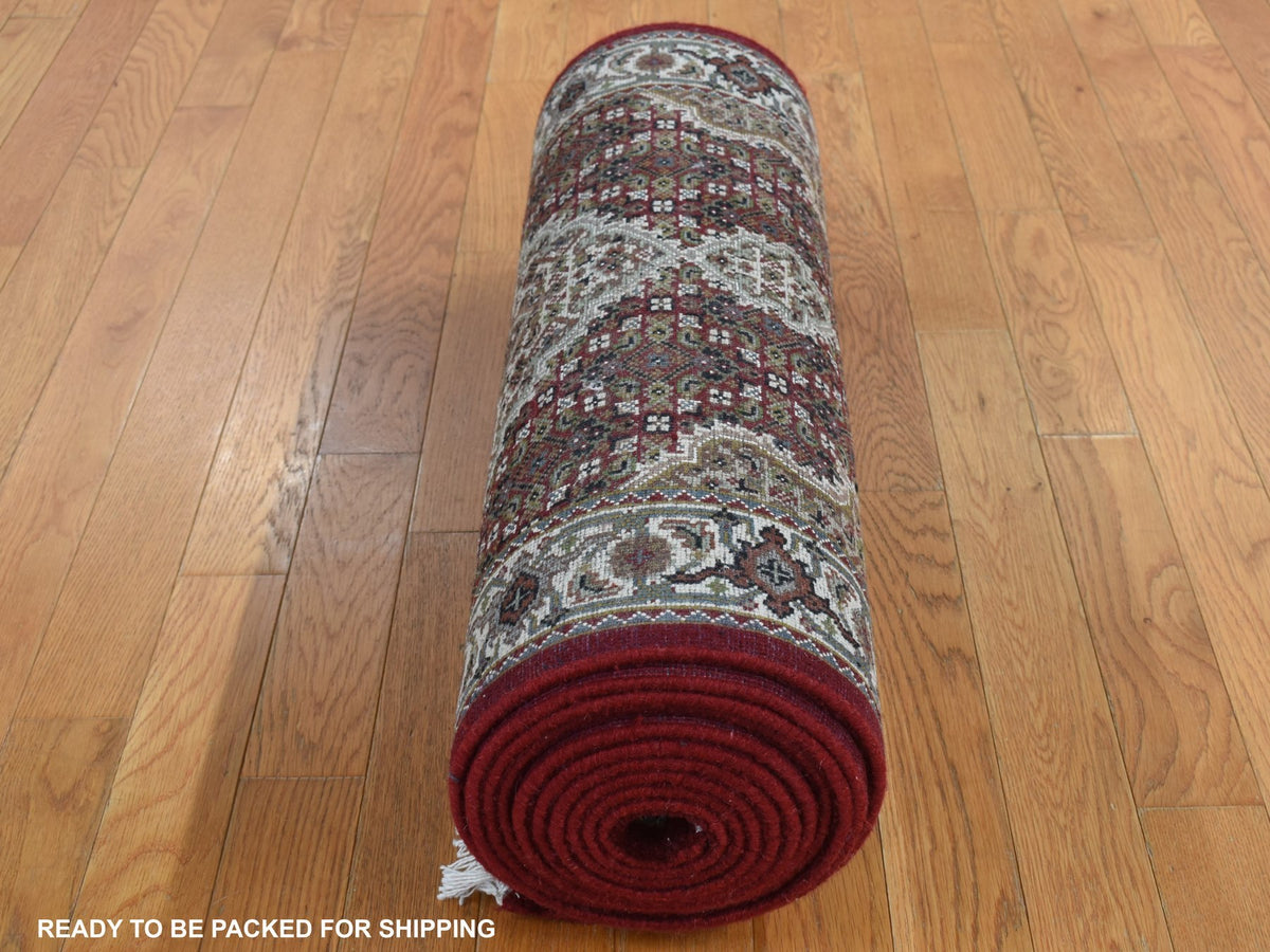 Tabriz Fine Oriental hand-knotted wool runner in Red & Ivory, 2'8" x 6'10" — SKU O087722 (view 7)