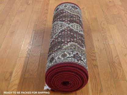 Tabriz Fine Oriental hand-knotted wool runner in Red & Ivory, 2'8" x 6'10" — SKU O087722 (view 7)