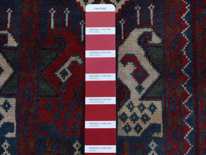 Tribal & Geometric hand-knotted wool runner in Red & Ivory, 2'6" x 9'3" — SKU O087726 (view 6)