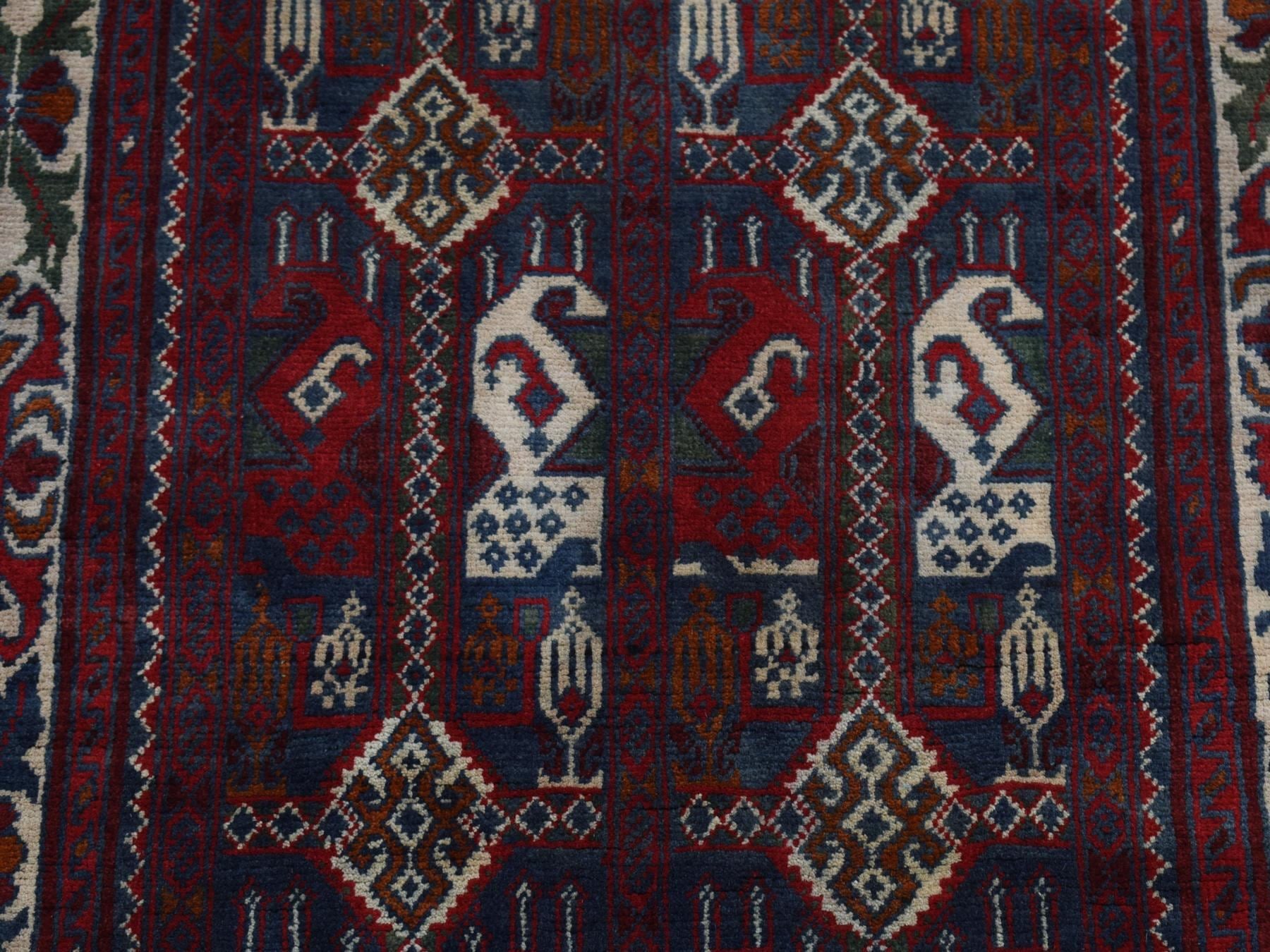 Tribal & Geometric hand-knotted wool runner in Red & Ivory, 2'6" x 9'3" — SKU O087726 (view 7)