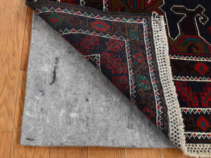 Blue 3'10" x 6'9" Tribal & Geometric Hand knotted Wool Rug - Sku: O087735