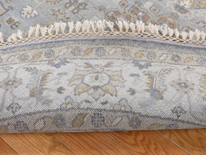 Heriz hand-knotted wool rug in Gray & Ivory, 8'1" x 8'1" — SKU O087737 (view 3)