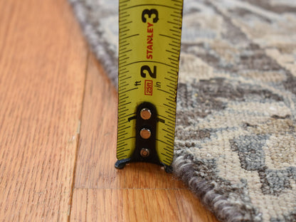 Brown 9'1" x 9'1" Transitional Hand knotted Wool/Silk Rug - Sku: O087738