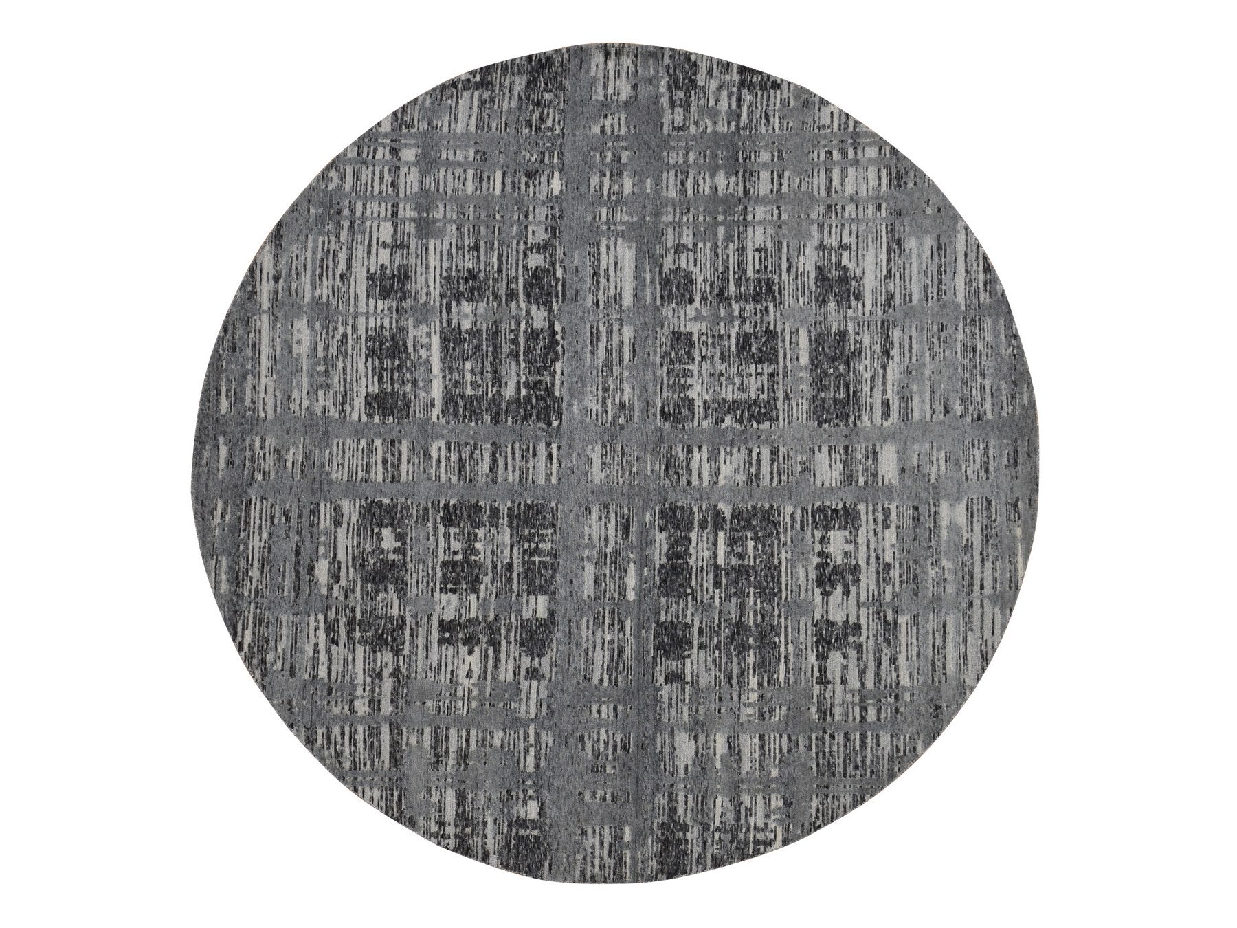Modern / Contemporary hand-knotted wool rug in Gray, 8' x 8' — SKU O087745