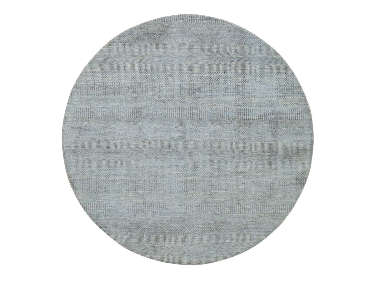 Modern / Contemporary hand-knotted wool rug in Gray, 8' x 8' — SKU O087746
