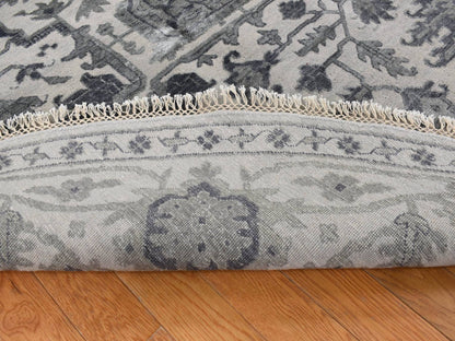 Heriz Heriz hand-knotted wool/silk rug in Gray, 10' x 10' — SKU O087747 (view 3)