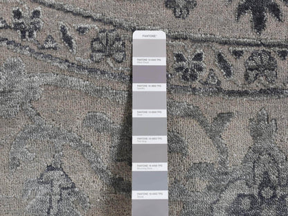 Heriz Heriz hand-knotted wool/silk rug in Gray, 10' x 10' — SKU O087747 (view 5)