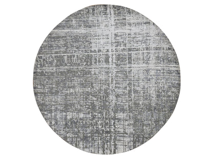 Modern / Contemporary hand-knotted wool/silk rug in Gray, 10'3" x 10'3" — SKU O087749