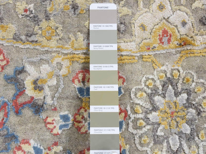 Beige 10'0" x 10'0" Transitional Hand knotted Wool/Silk Rug - Sku: O087750