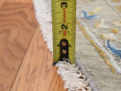 Beige 10'0" x 10'0" Transitional Hand knotted Wool/Silk Rug - Sku: O087750